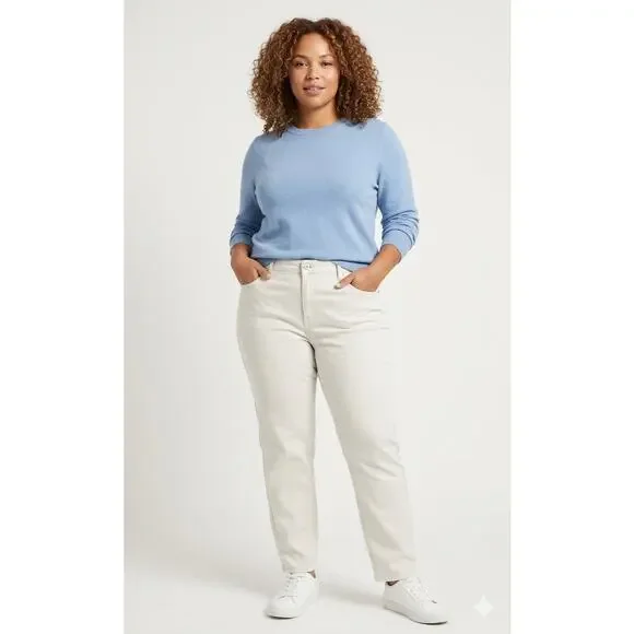 Cotton On Mom Jeans Soft Taupe High Waisted - Size 12 - Picture 2 of 9